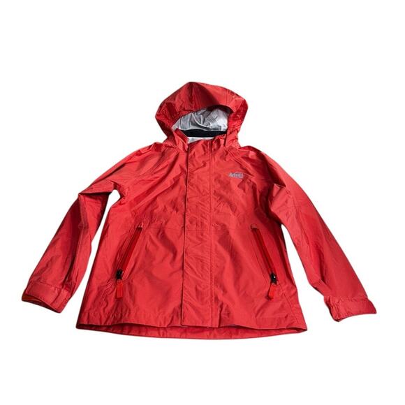 REI Co-op Girls Rain Jacket Size XS (6-7) Coral Full Zip Hooded Windbreaker - Picture 6 of 7